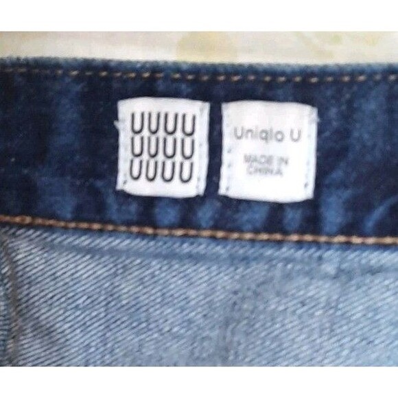 Uniqlo U Wide Fit Tapered Denim Blue Jeans Mens Size 33 X 28 XLNT - Picture 3 of 5